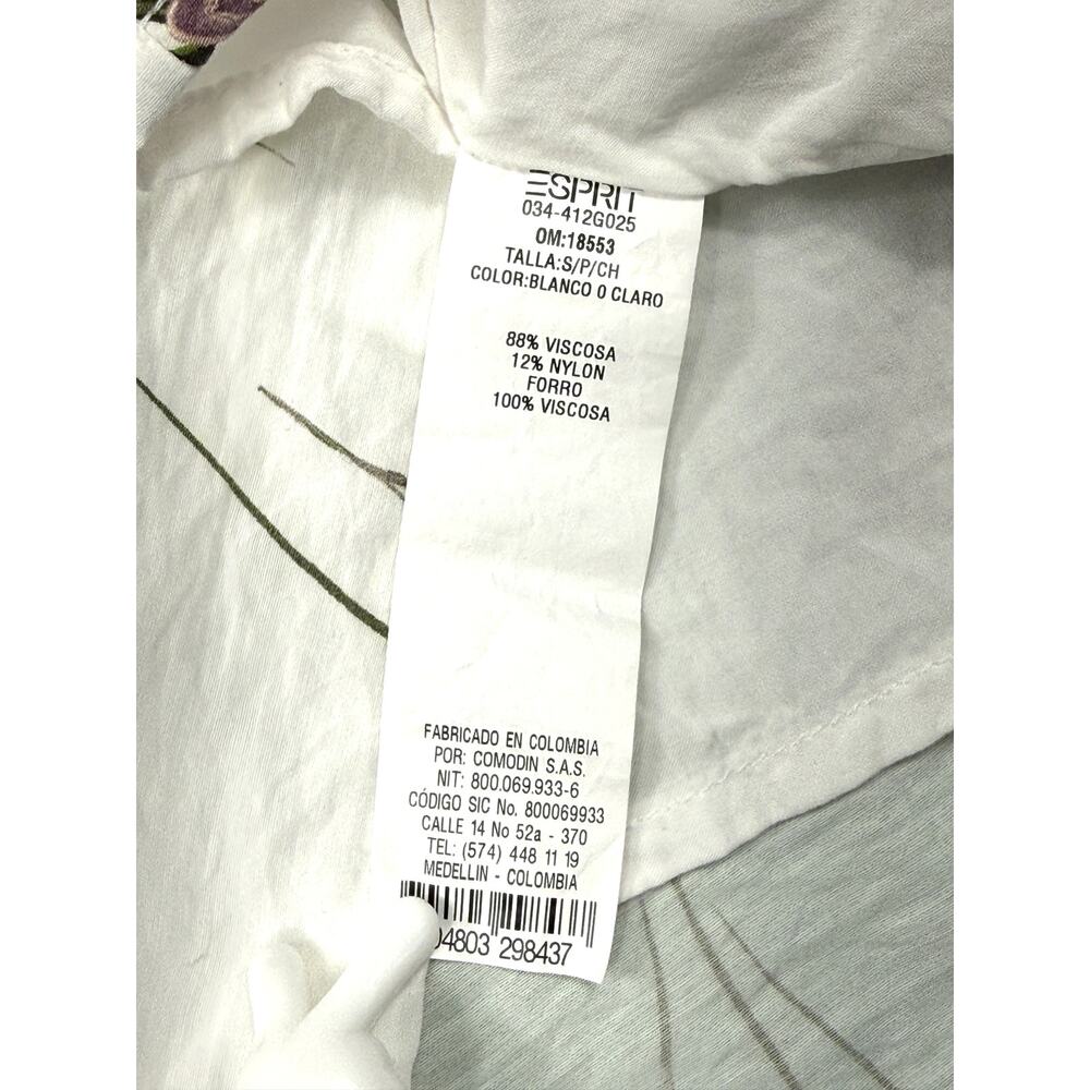 Spirit V-neck sleeveless floral tank botanical wildflower white background Sz S - Picture 6 of 10